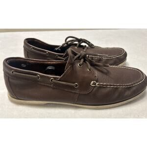 Timberland Men’s Shoes Size 13 Brown Leather Eyelet Boat Shoes Casual